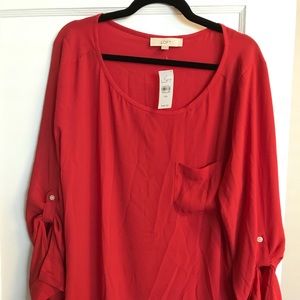 NWT Ann Taylor Loft 3/4 sleeve XXL roll-up shirt.